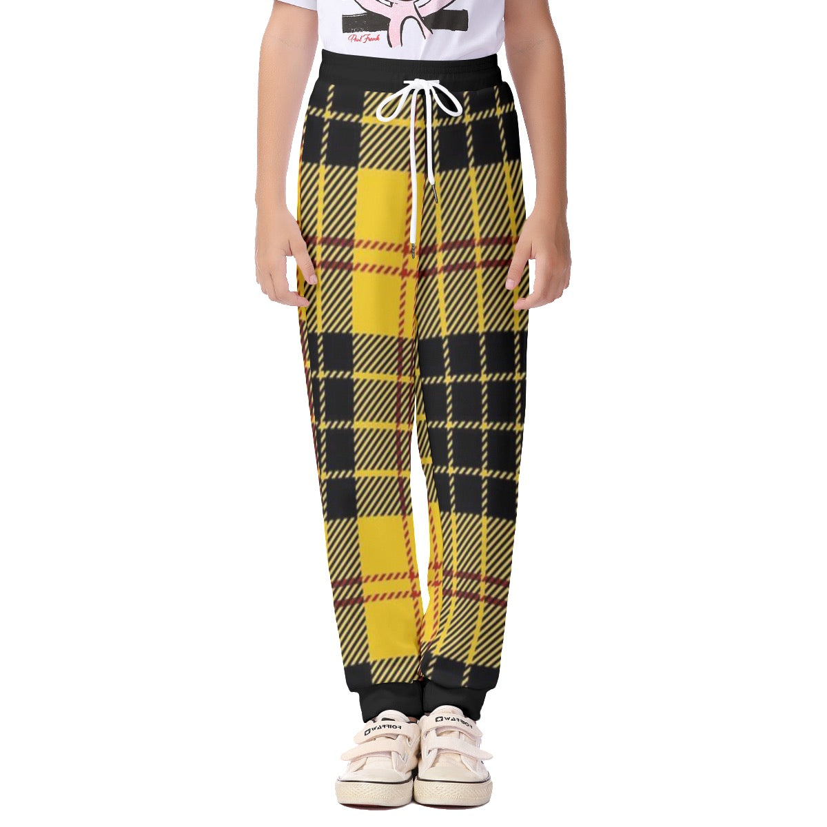 Yellow plaid Casual Pants