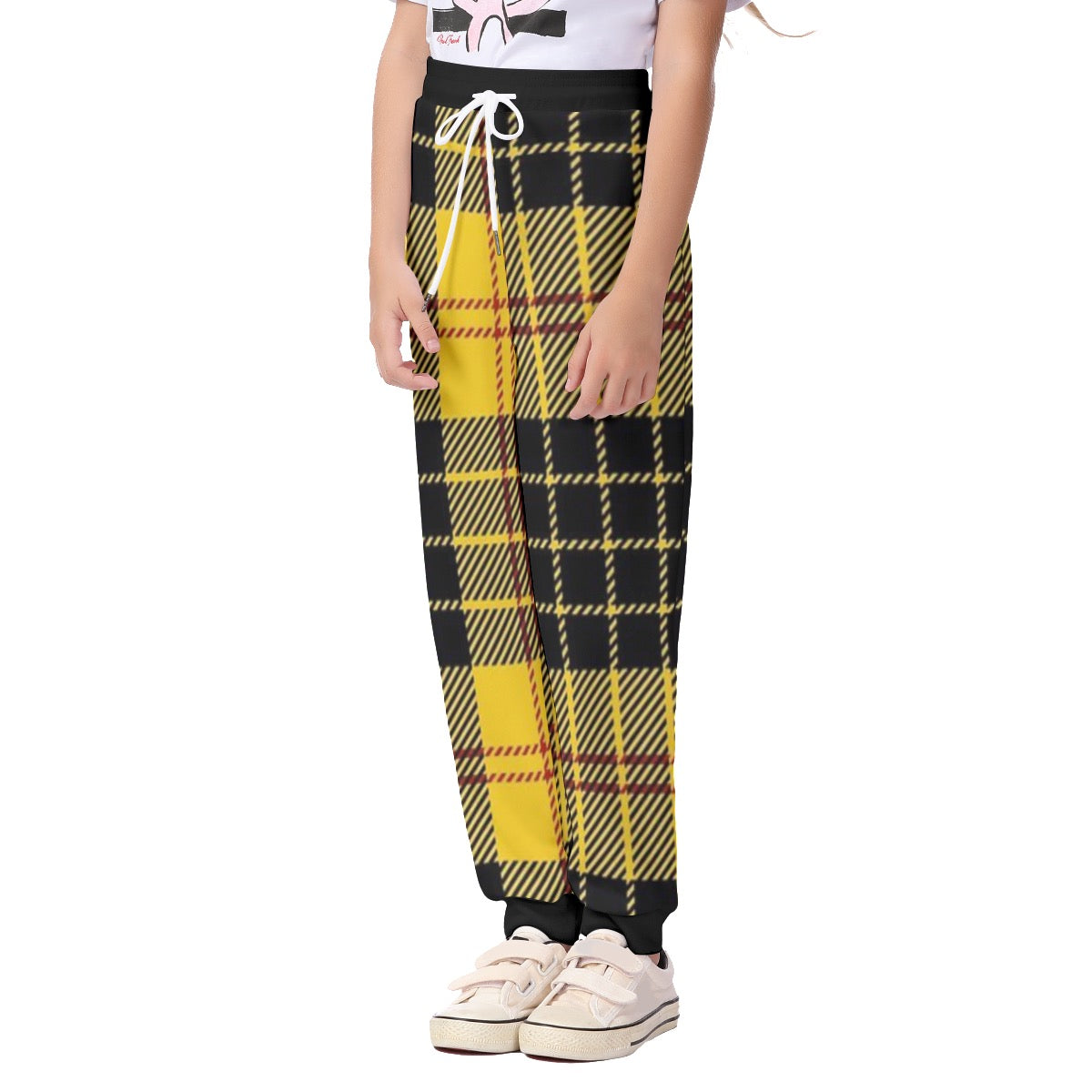 Yellow plaid Casual Pants