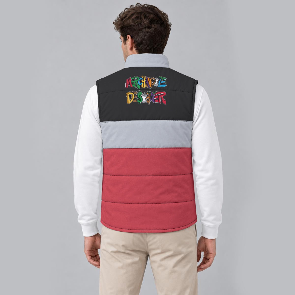 Black Ice Snowman Zip Padded Vest
