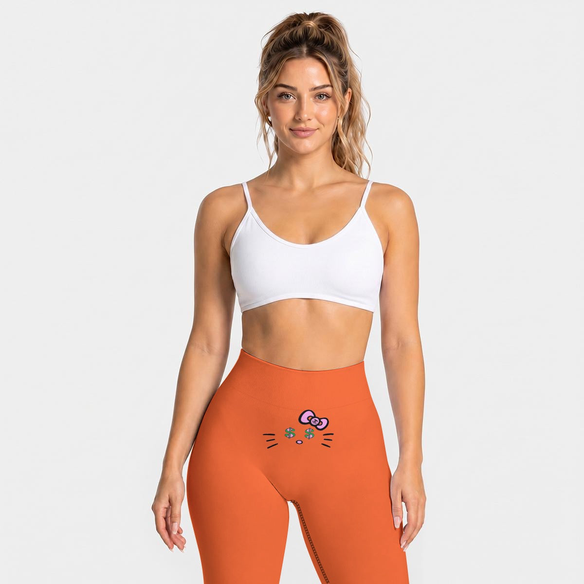 Tropical Orange High Waisted Butt-Lifting Leggings