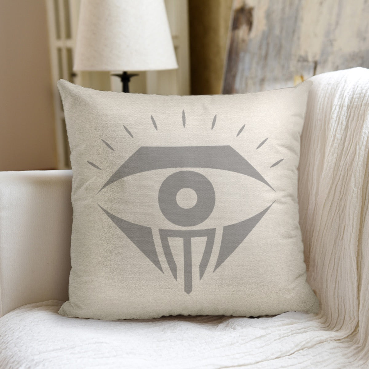 Good Vibes pillow with QR code to song