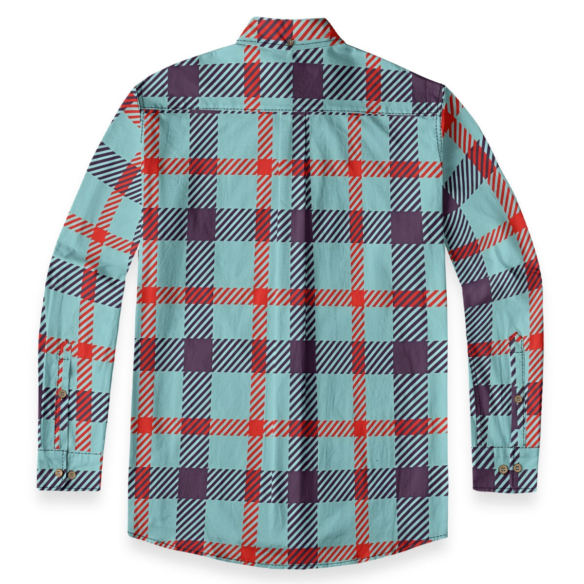 Taurquise Plaid Designer Long Sleeve Shirt