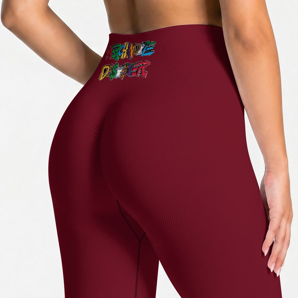 Burgundy High Waisted Butt-Lifting Leggings