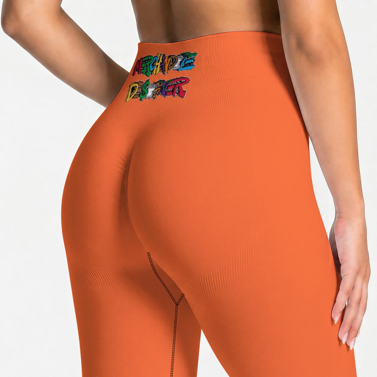 Tropical Orange  High Waisted Butt-Lifting Leggings