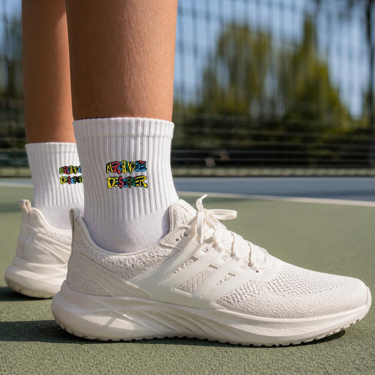 embroidery Merchandize Designer-Calf Socks|Cotton
