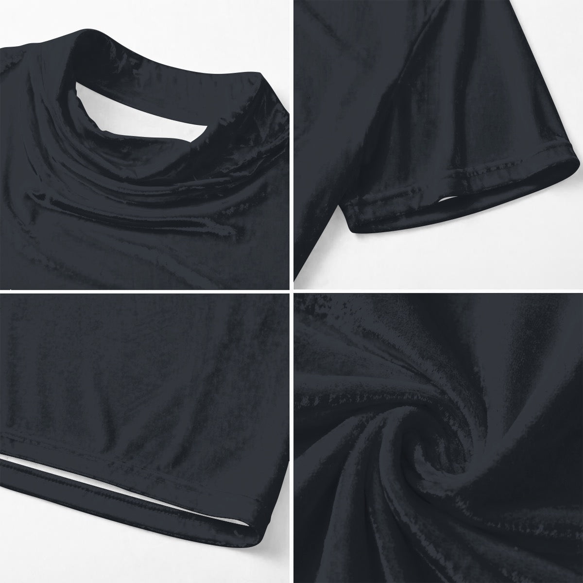 Charcoal Designer Draped Neck Shirt