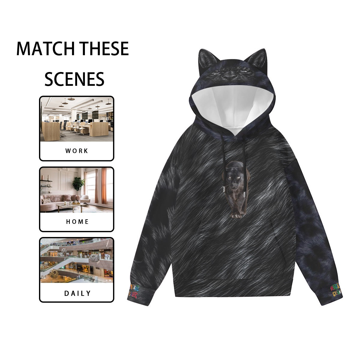 Black Panther Hoodie Wit Ears