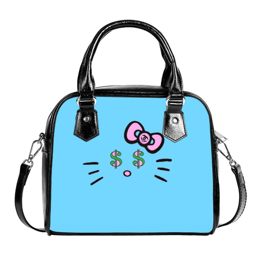 Cyan Cash Kitty Designer Handbag With Single Shoulder Strap