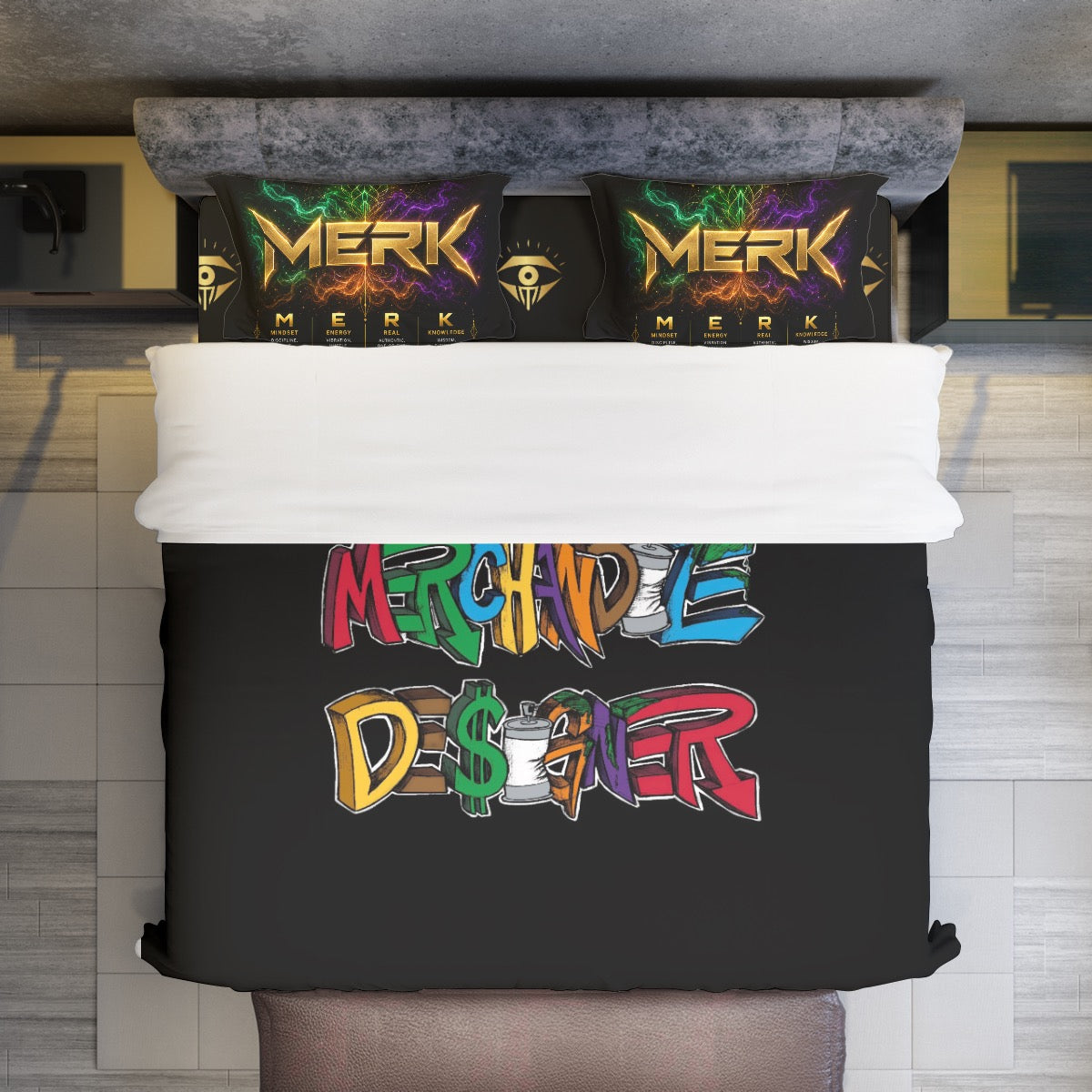 Merk After Dark: Designer Bedding Four-piece Duvet Cover Set | Widened