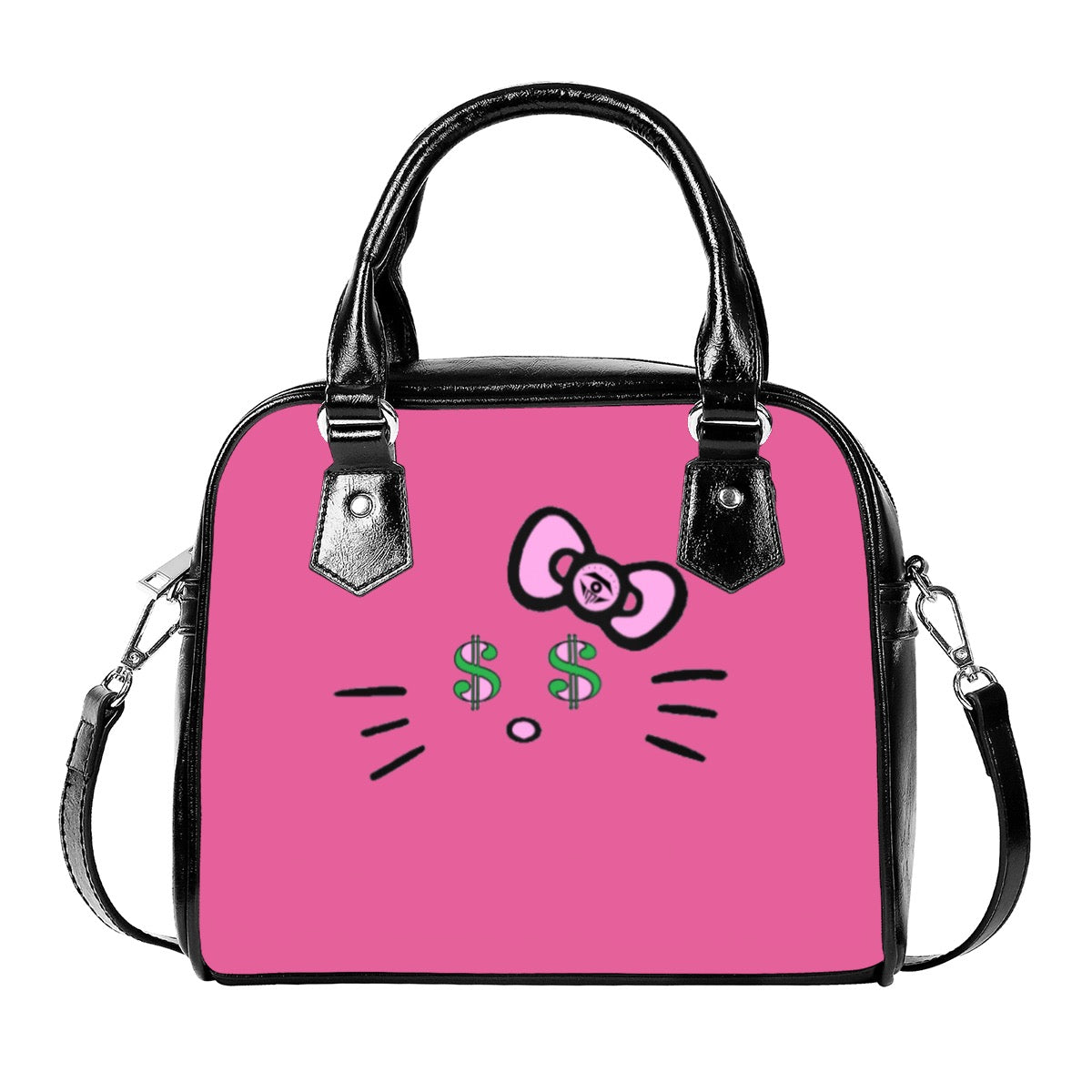 Hot Pink Cash Handbag With Single Shoulder Strap