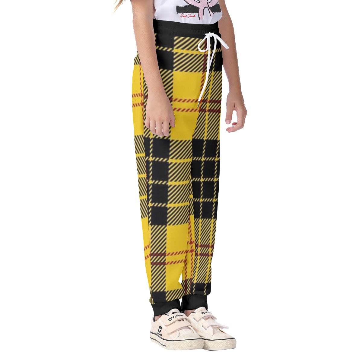 Yellow plaid Casual Pants
