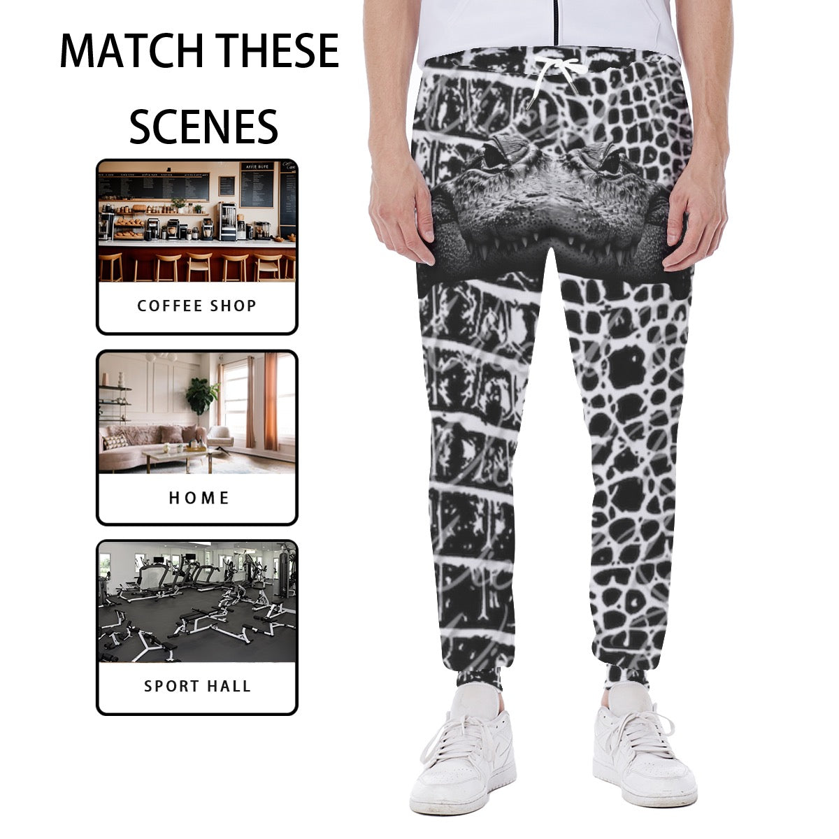 Black/Gray Gator Sweatpants