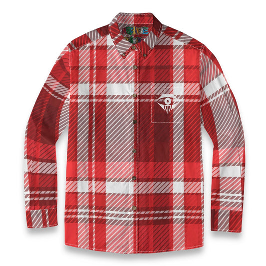 Red White Plaid Designer Sleeve Shirt