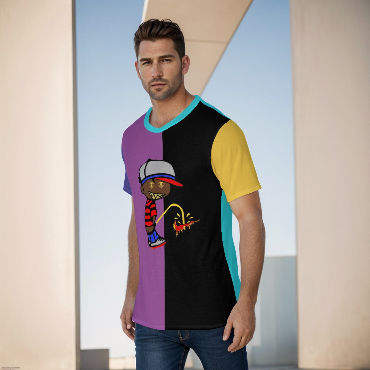 Purp/Black/yello/blu collar outlaw shirt