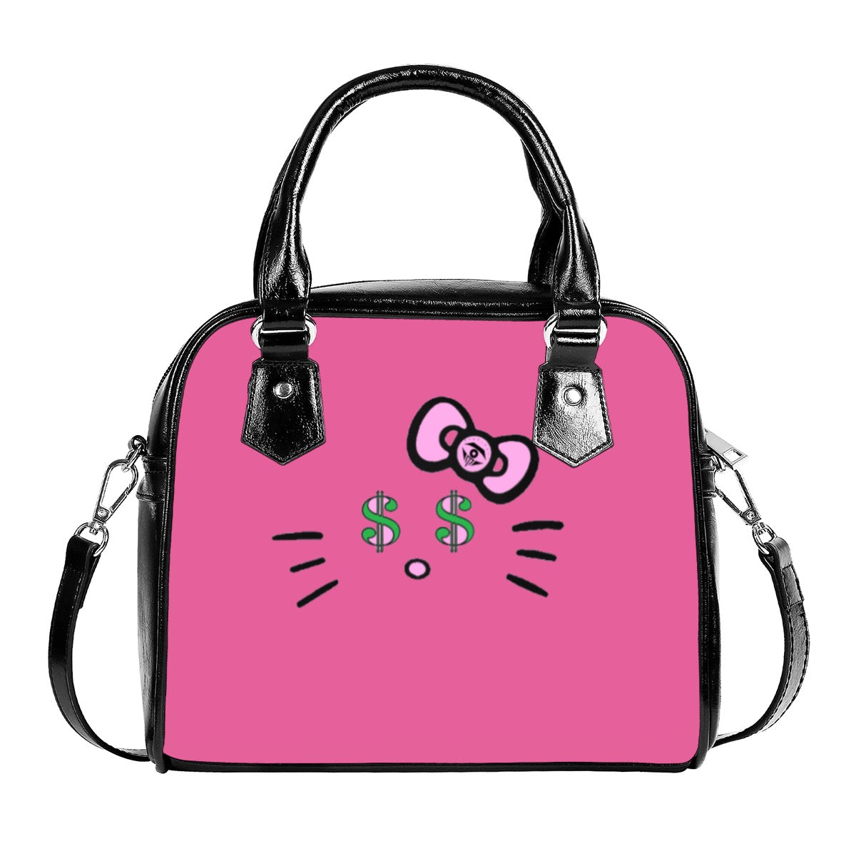 Hot Pink Cash Handbag With Single Shoulder Strap