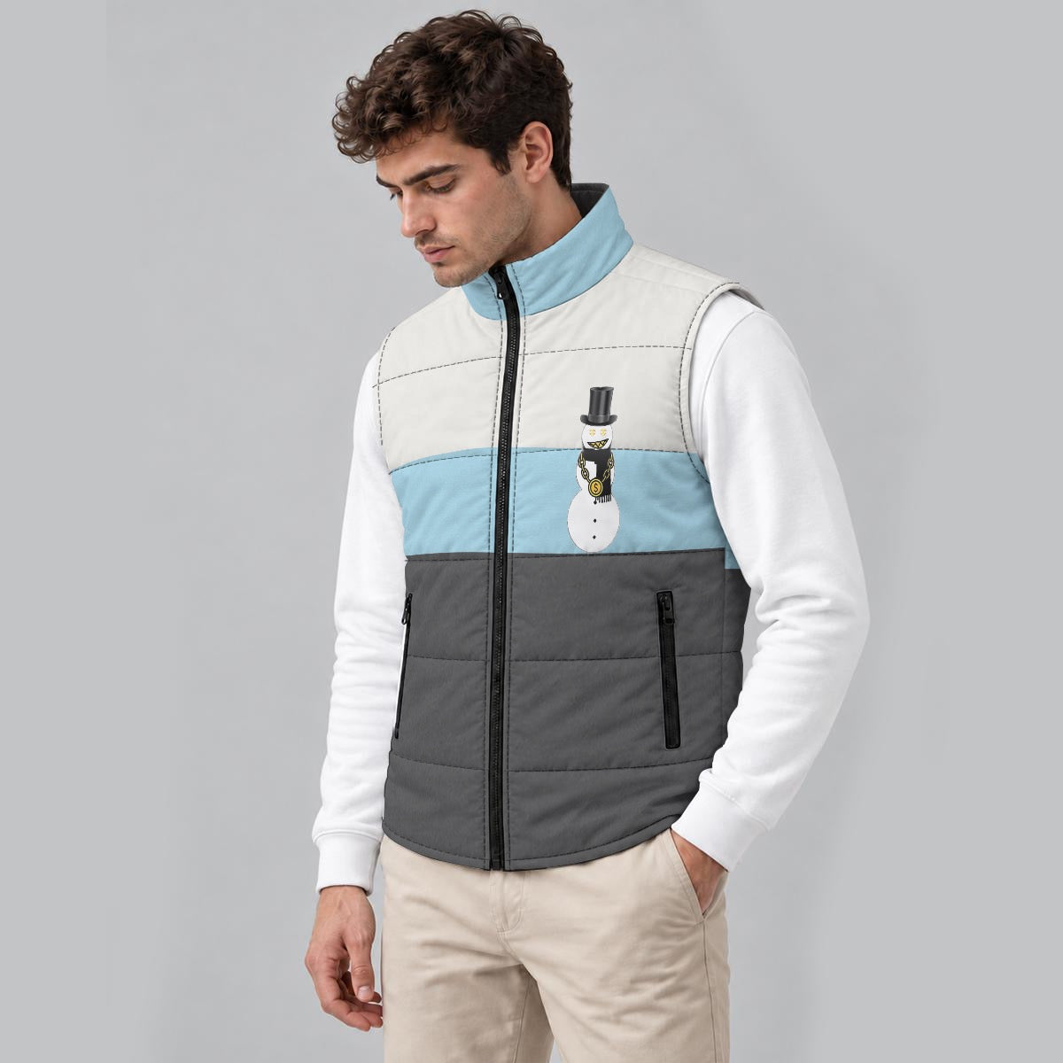 Frozen Sky Snowman Zip Padded Vest