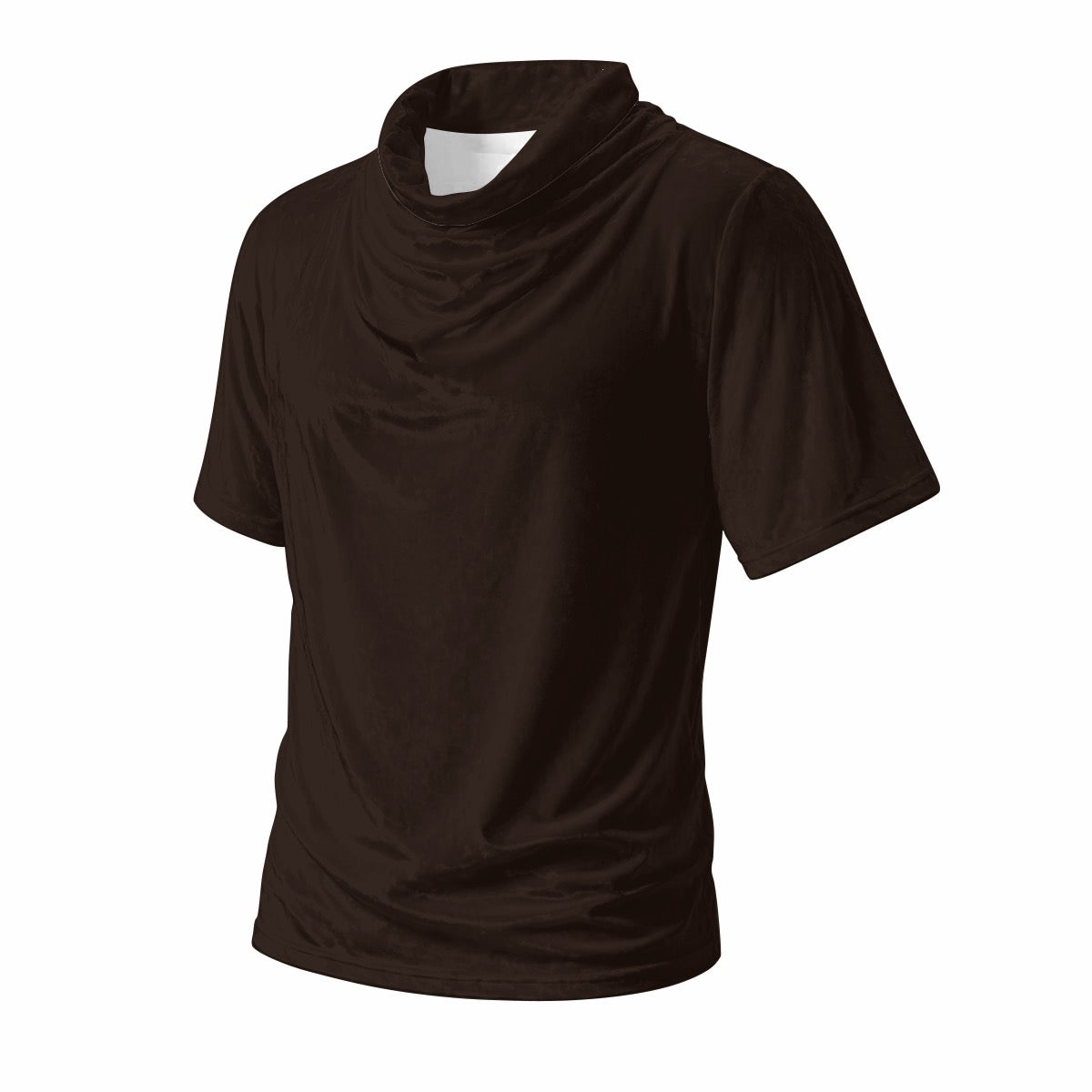 Espresso Designer Draped Neck Shirt