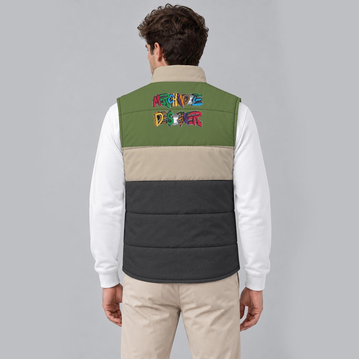 Winter Camo Snowman Zip Padded Vest