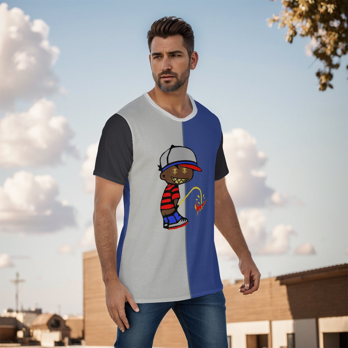 Gray/Blu Black outlaw shirt