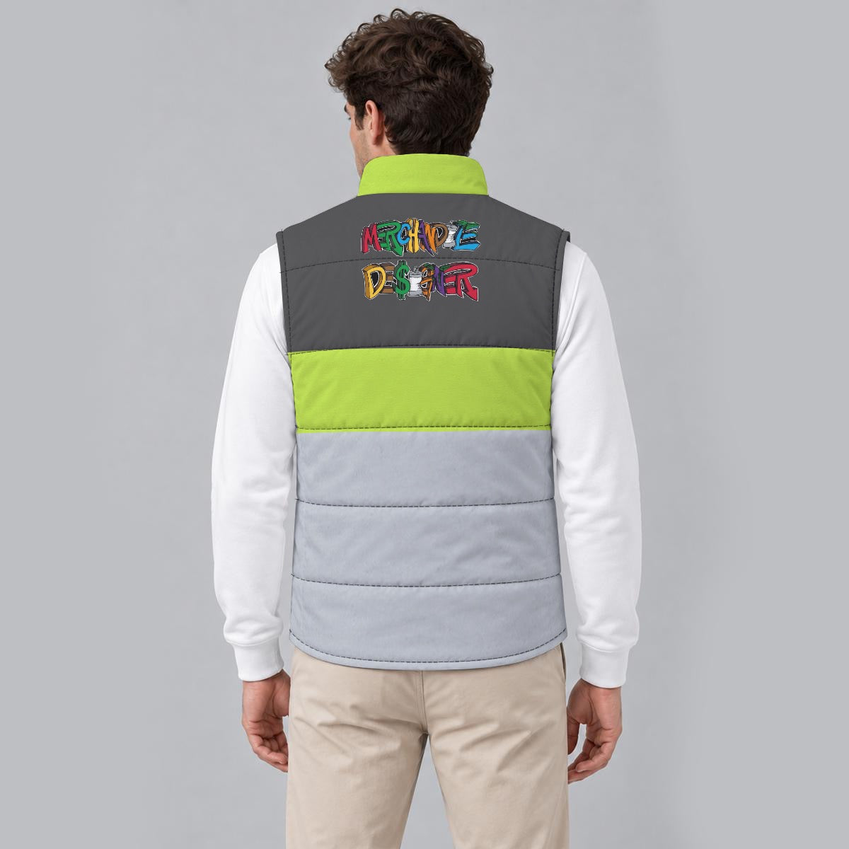 lime Snowman Zip Padded Vest