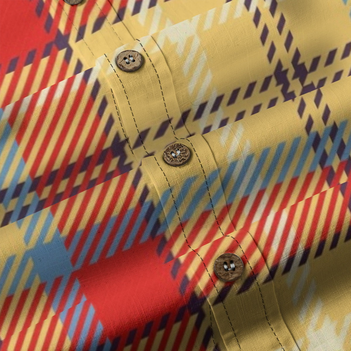 Orange Plaid Designer Long Sleeve Shirt