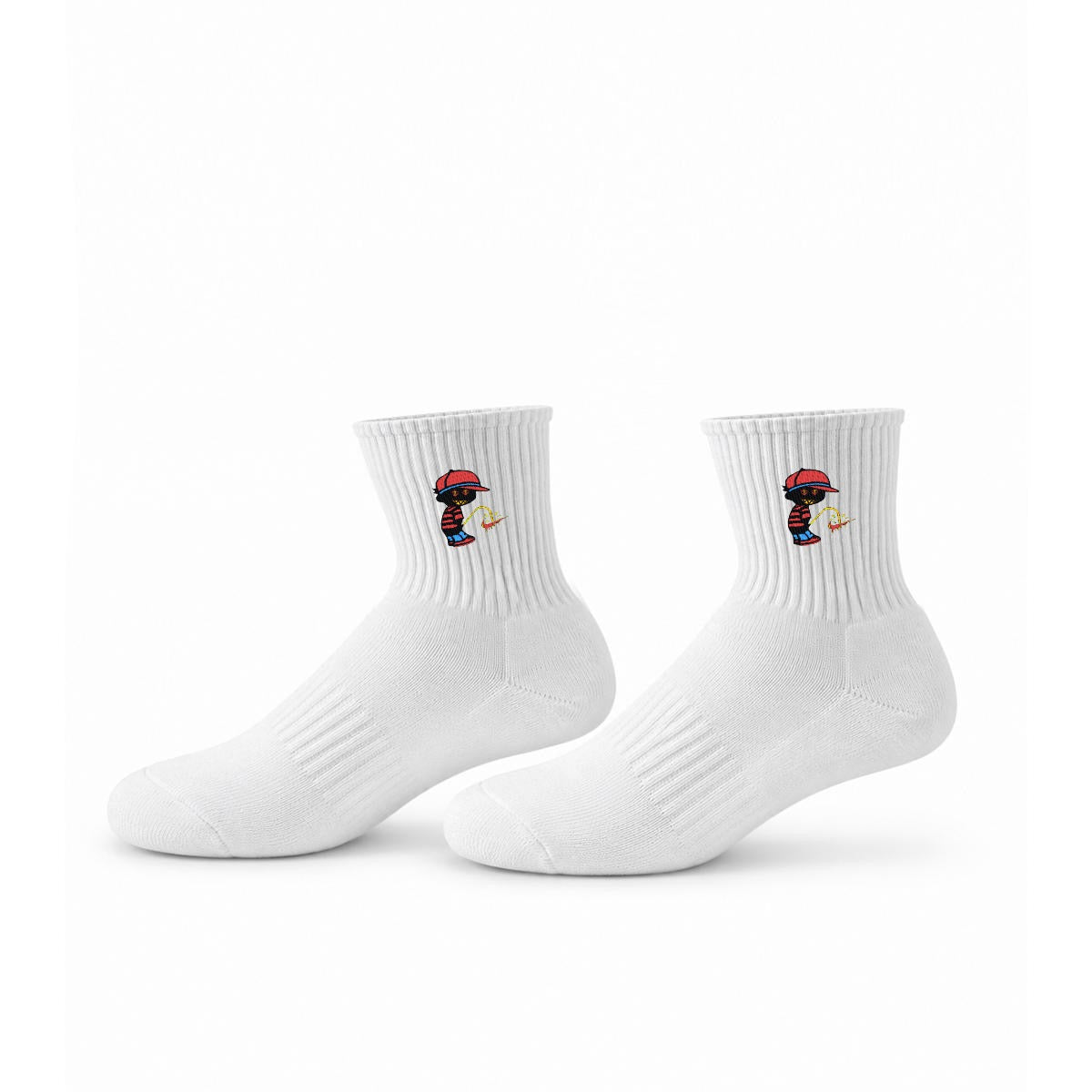 embroidery Outlaw Mid-Calf Socks|Cotton