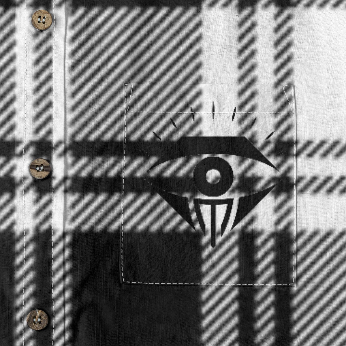 White Black Plaid Designer Sleeve Shirt