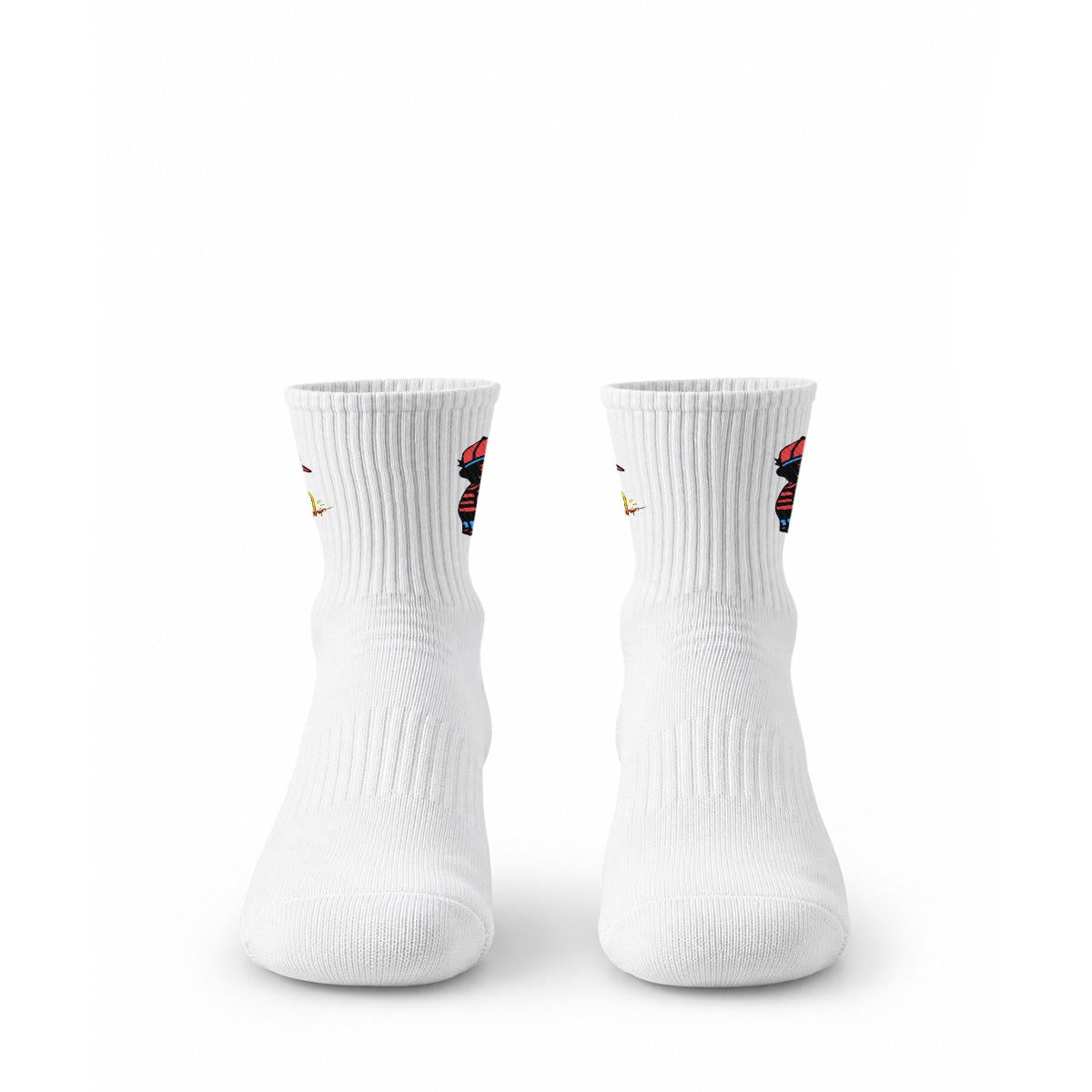 embroidery Outlaw Mid-Calf Socks|Cotton
