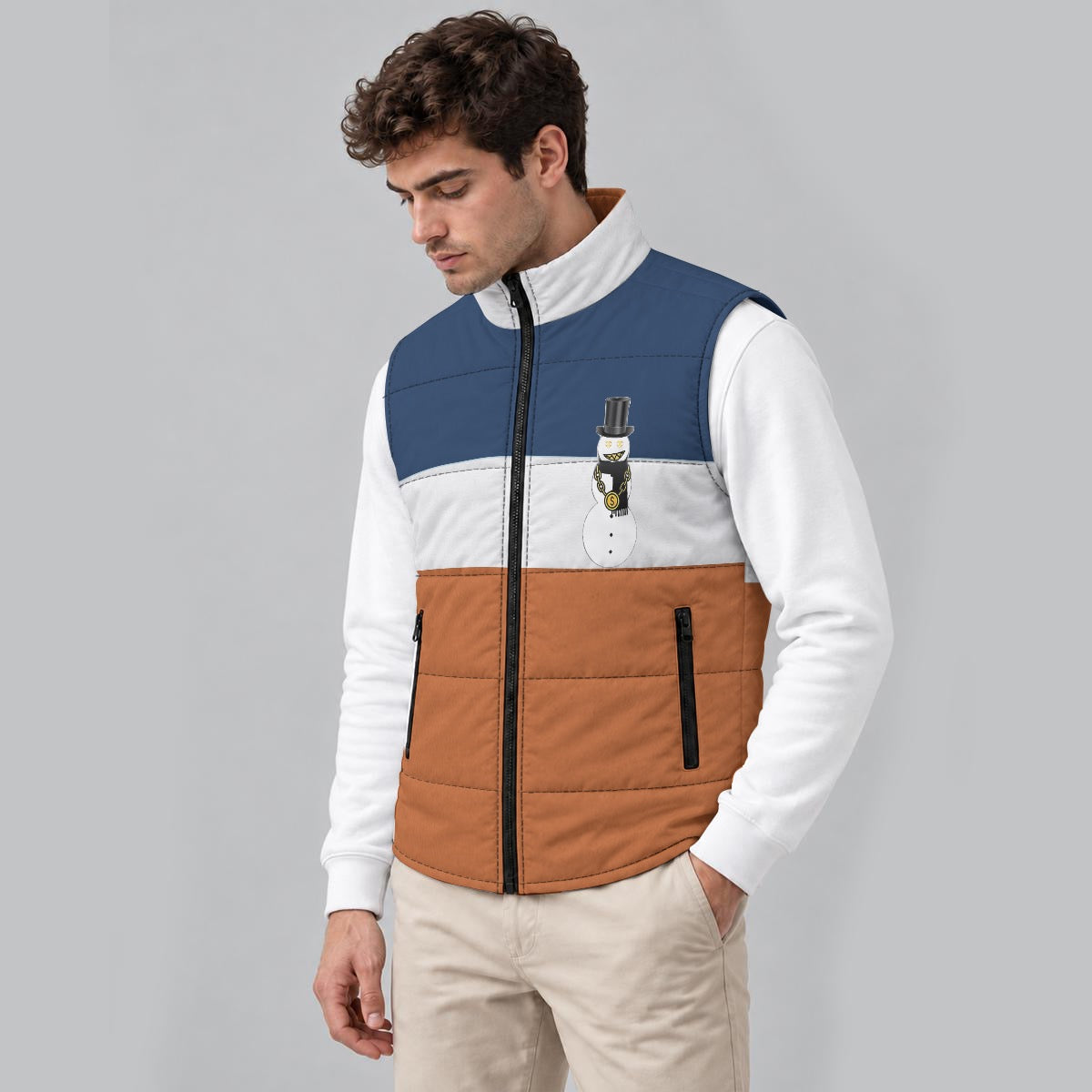 Polar Navy Snowman Zip Padded Vest