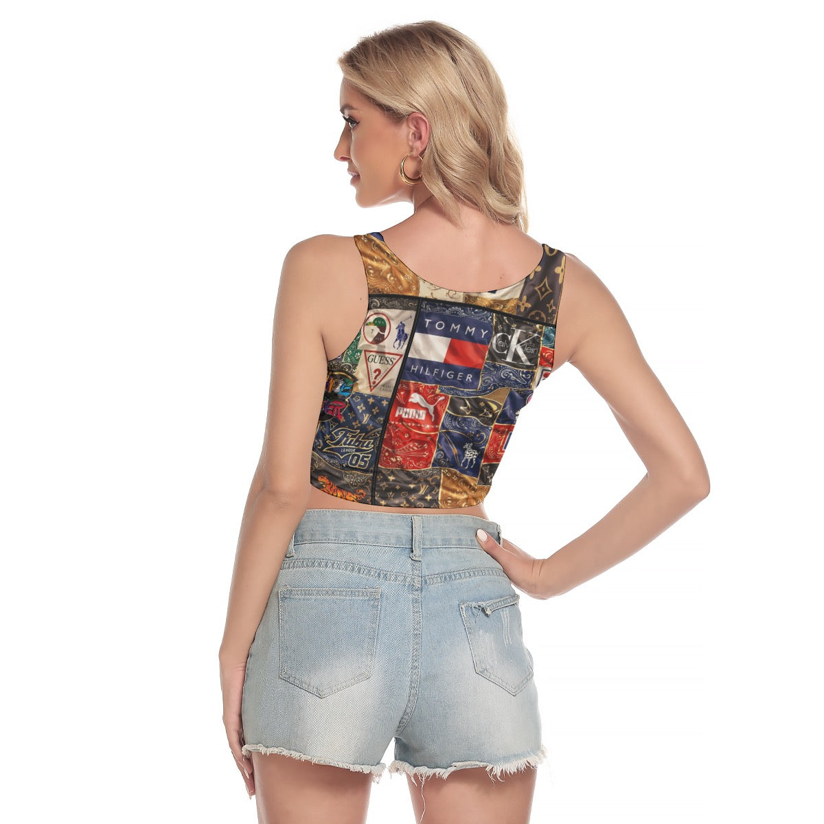 Cash Kitty Sport Crop Tank Top- Rebuilt Designer