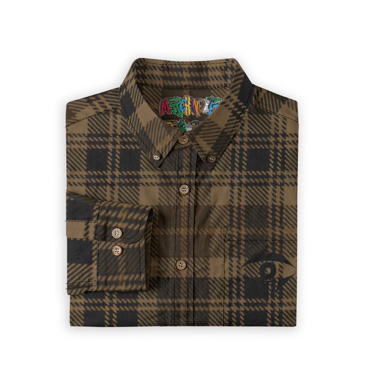 Brown Plaid Designer Sleeve Shirt