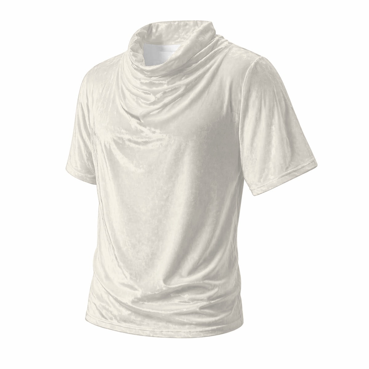 Ivory Designer Draped Neck Shirt