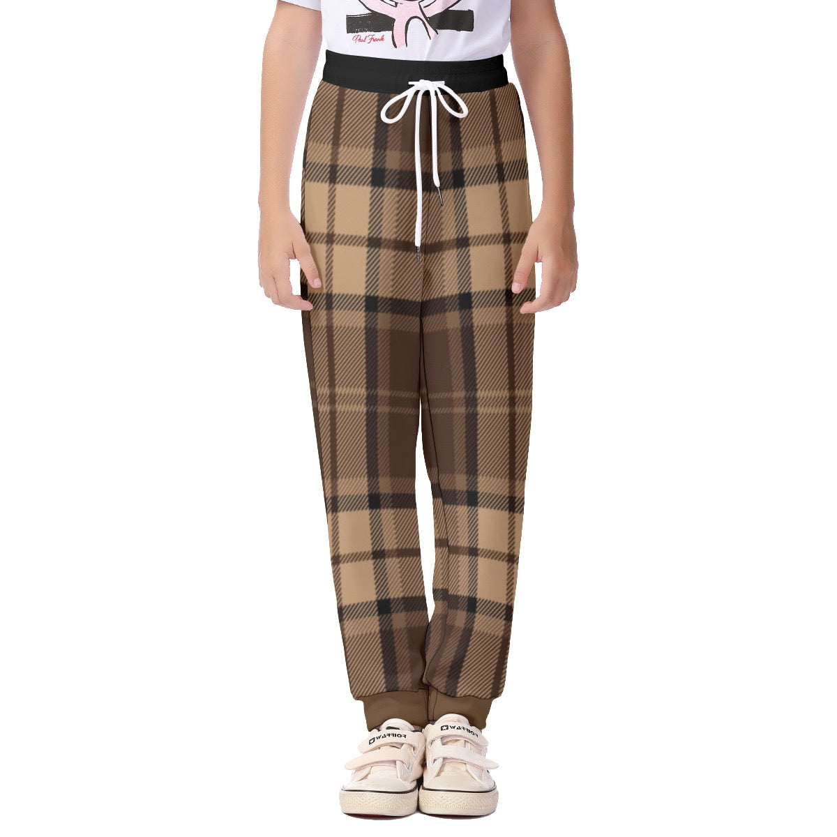 Brown plaid Casual Pants