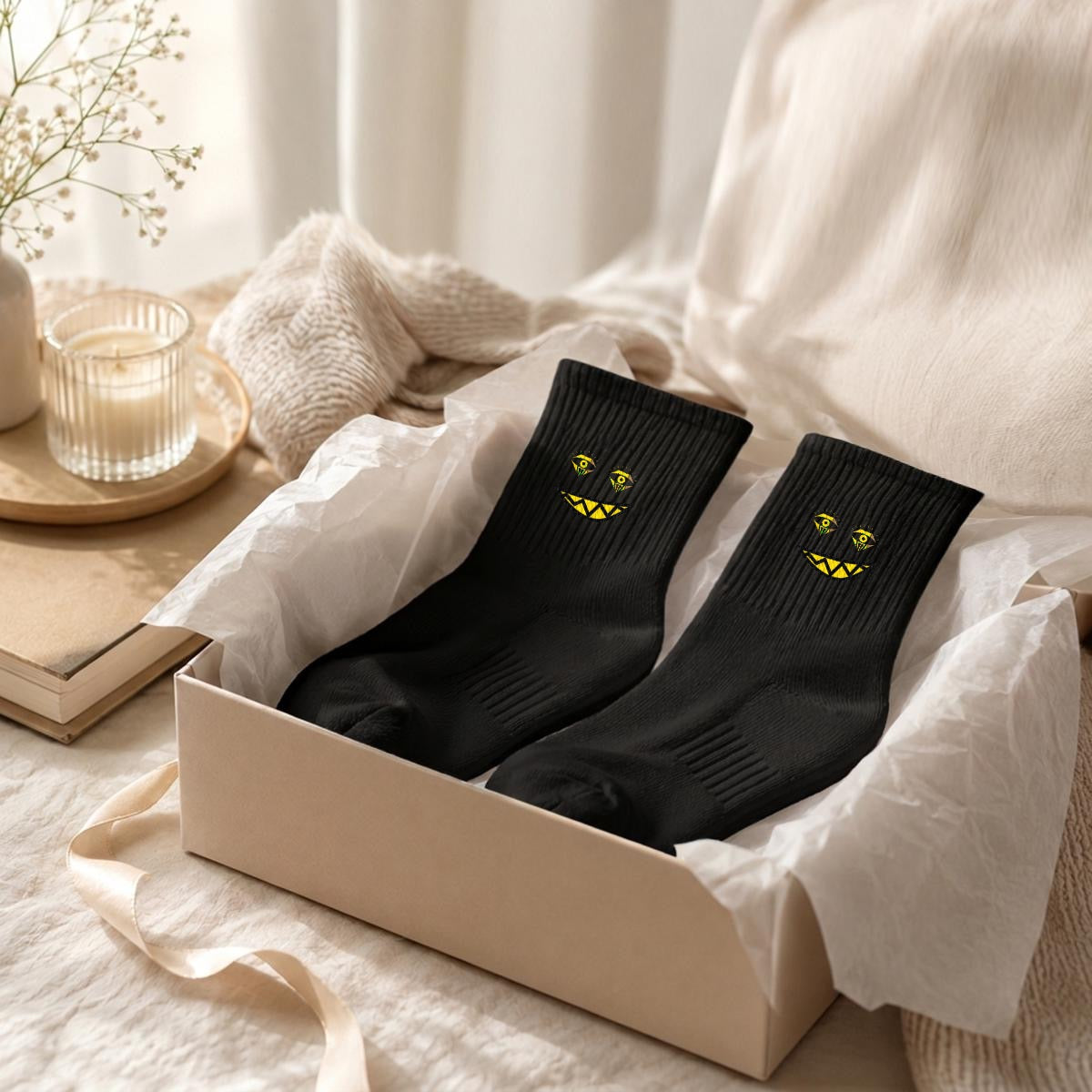 Embroidery Designer Merch Mid-Calf Socks|Cotton