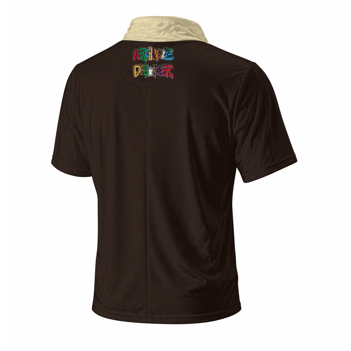 Champagne Designer Draped Neck Shirt