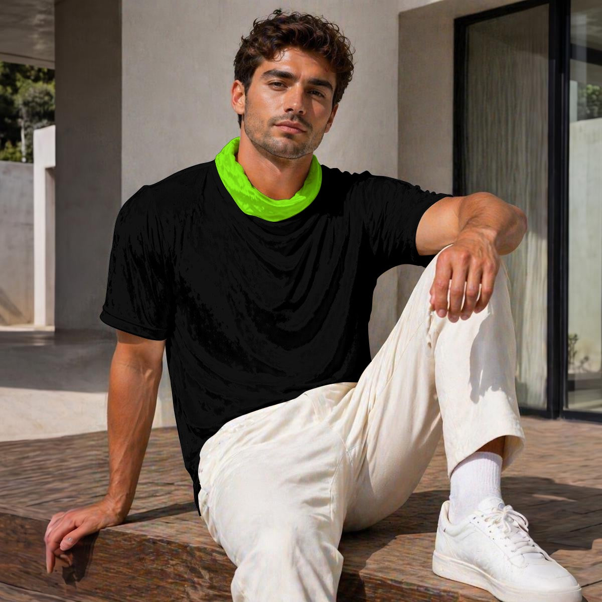 Acid Designer Draped Neck Shirt
