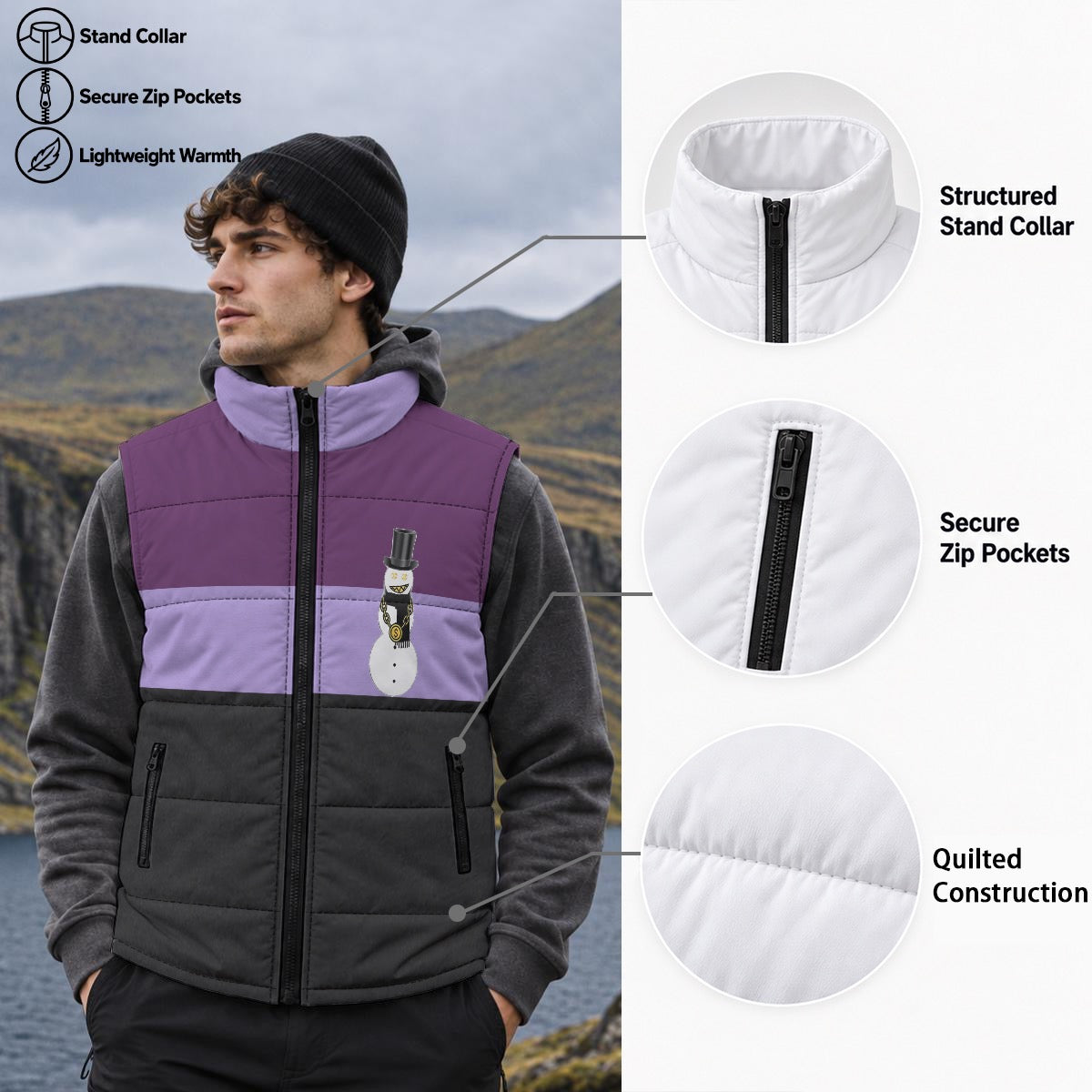 Royal Frost Snowman Zip Padded Vest