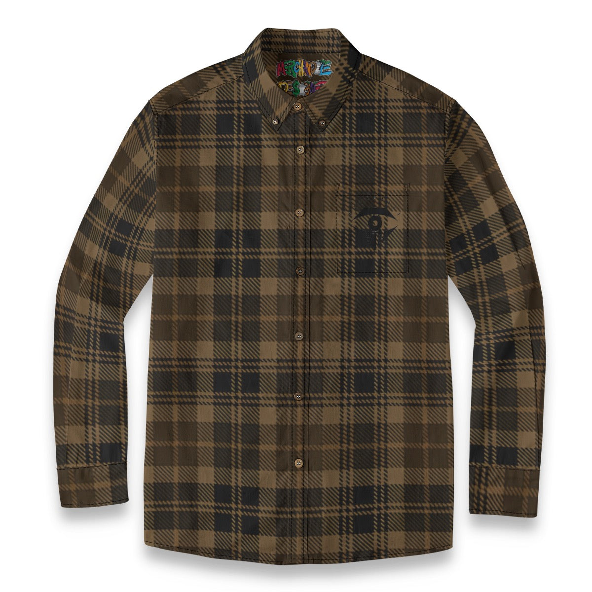 Brown Plaid Designer Sleeve Shirt