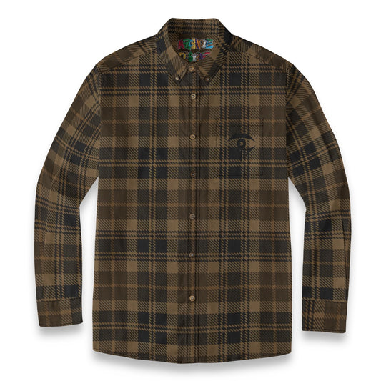 Brown Plaid Designer Sleeve Shirt