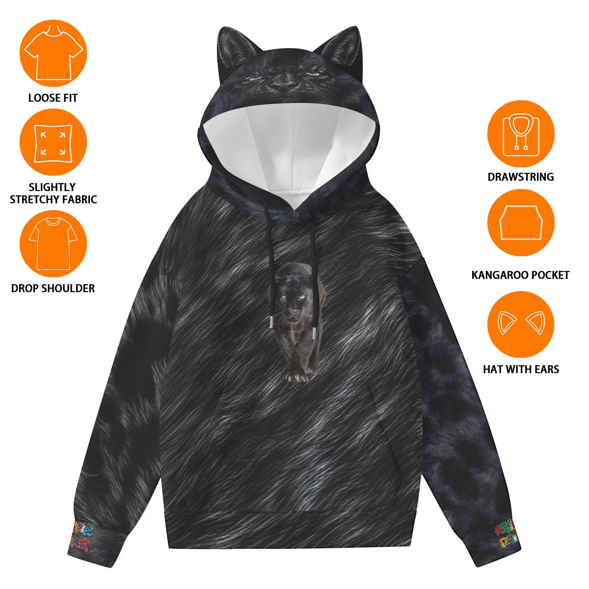 Black Panther Hoodie Wit Ears