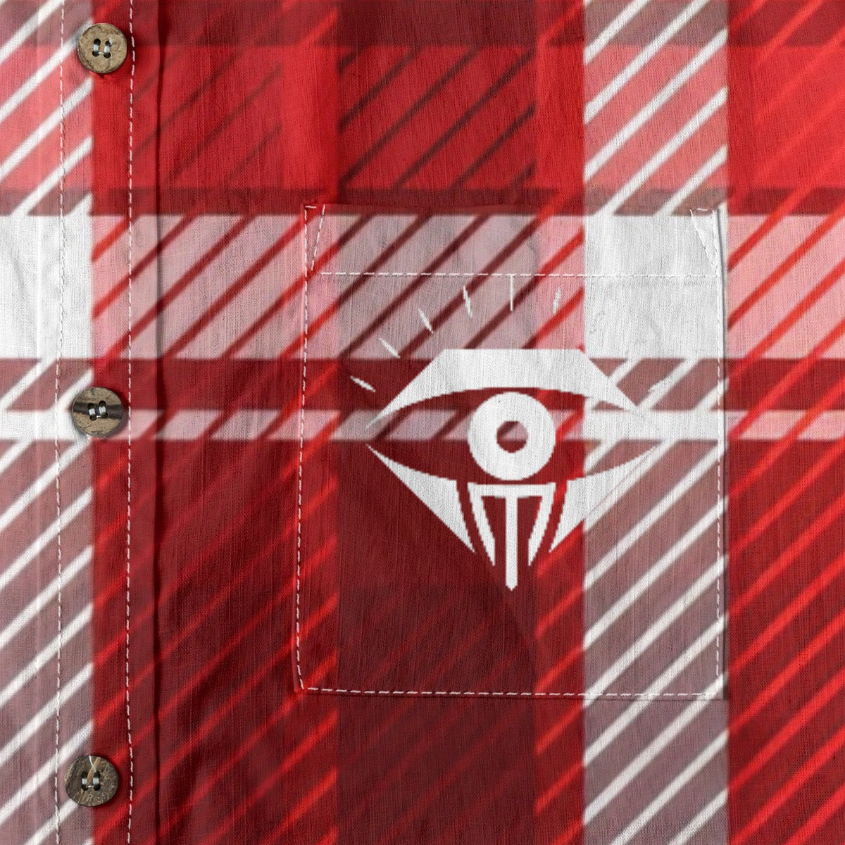 Red White Plaid Designer Sleeve Shirt