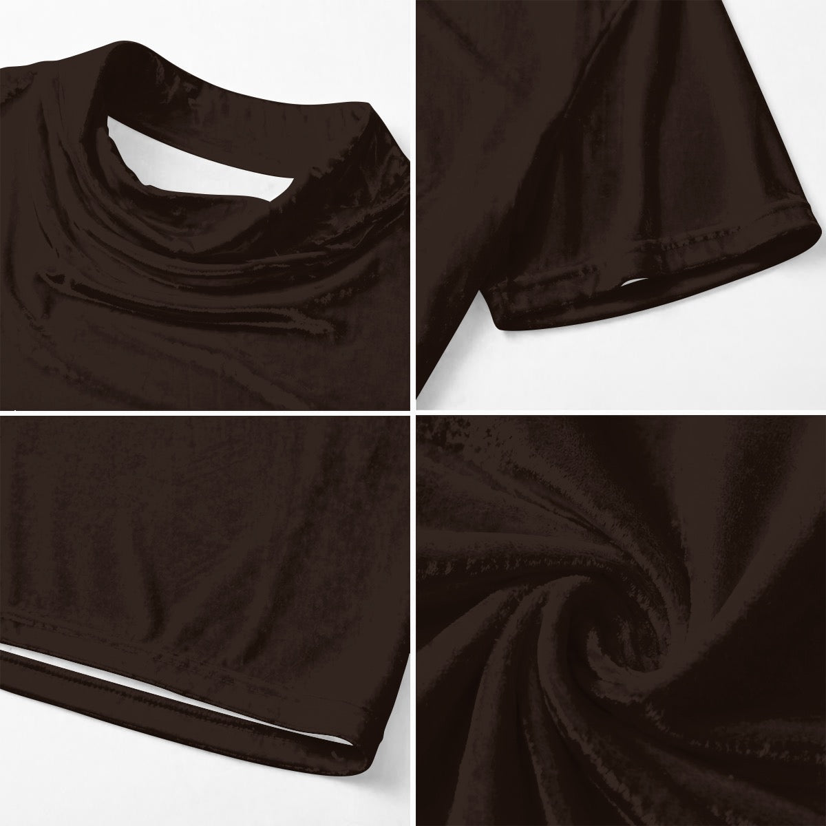 Espresso Designer Draped Neck Shirt