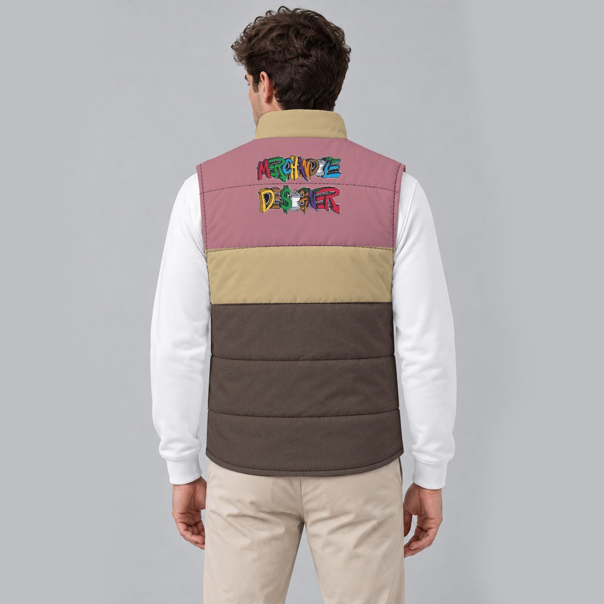 Blush Snowman Zip Padded Vest