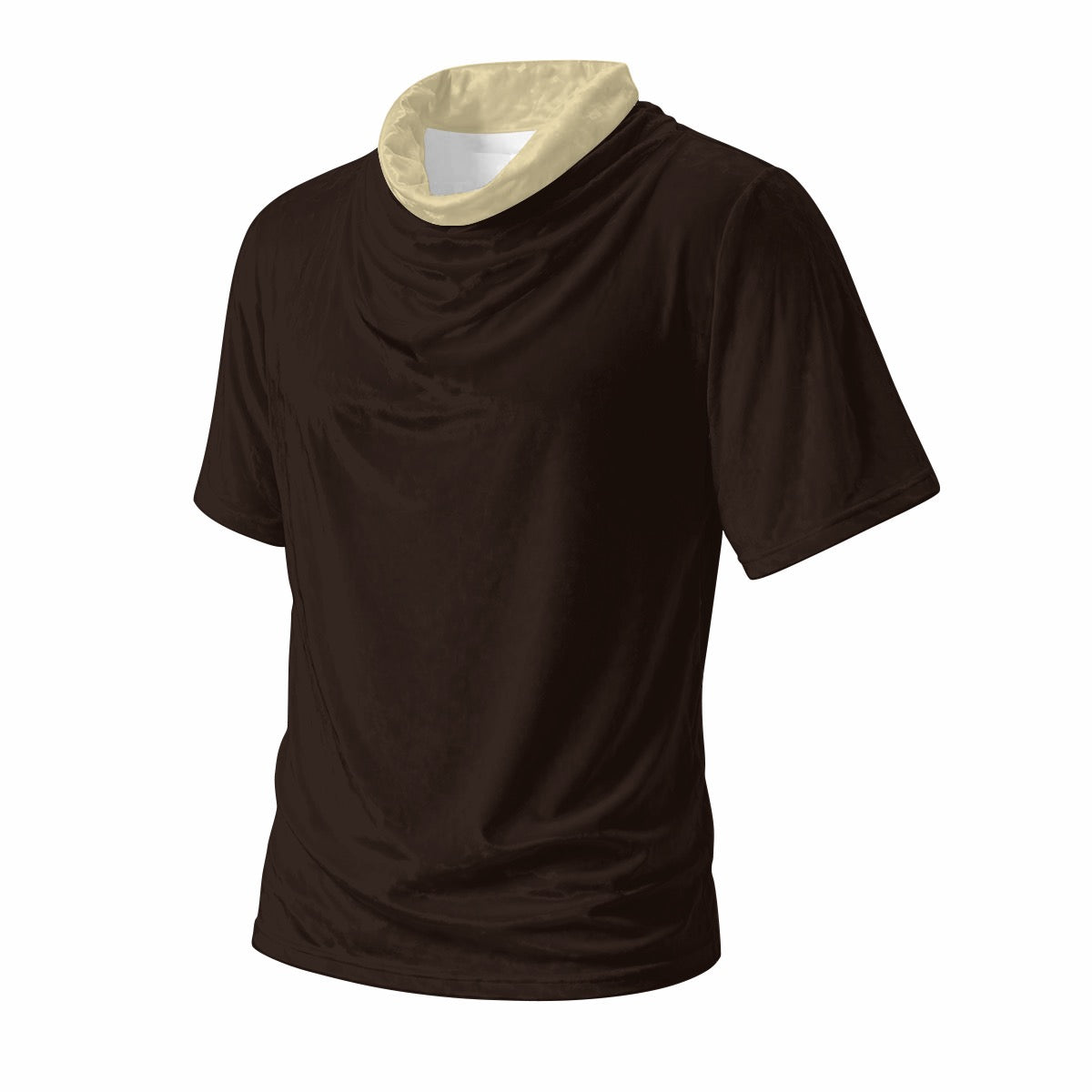 Champagne Designer Draped Neck Shirt