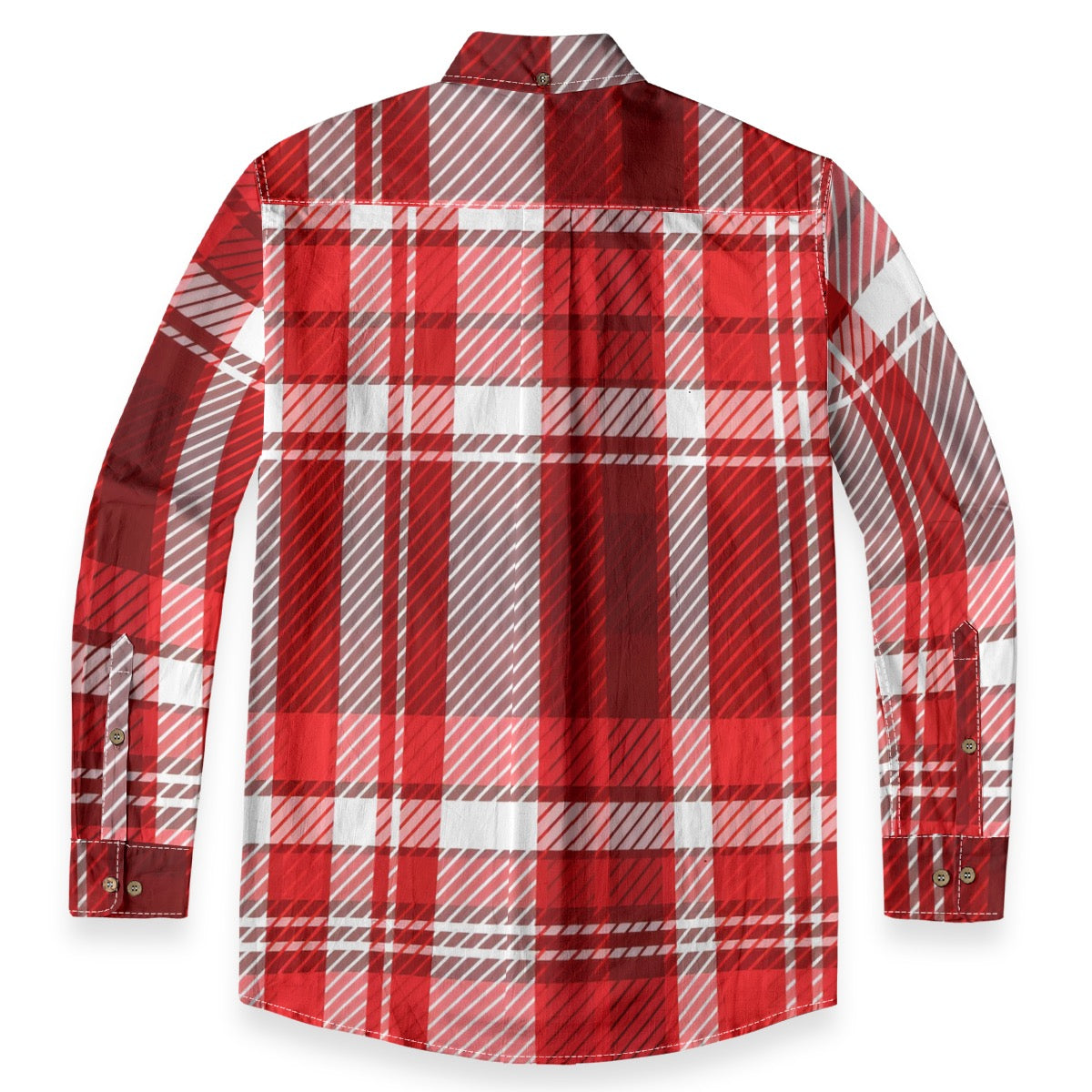 Red White Plaid Designer Sleeve Shirt
