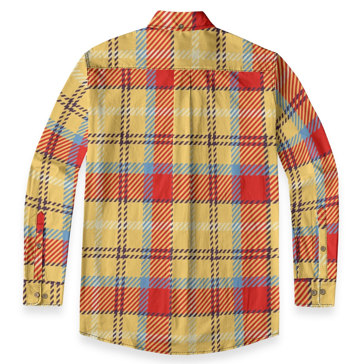 Orange Plaid Designer Long Sleeve Shirt
