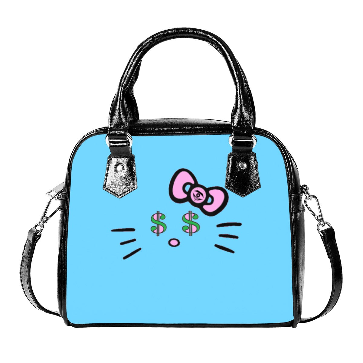 Cyan Cash Kitty Designer Handbag With Single Shoulder Strap