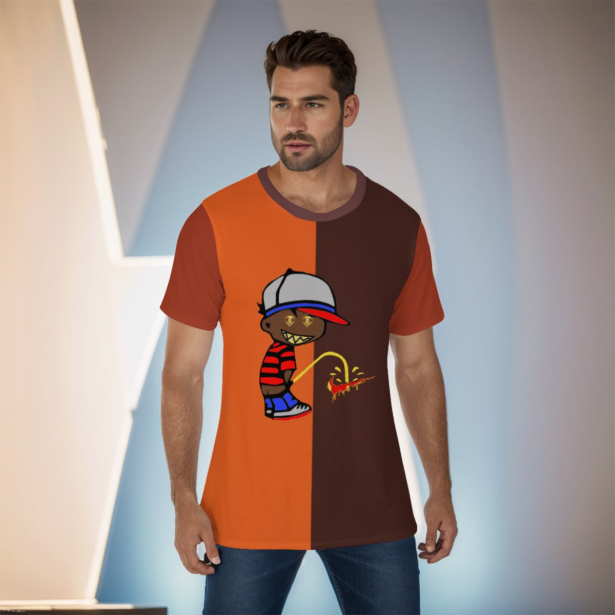 Orange Brown Designer Outlaw Shirt