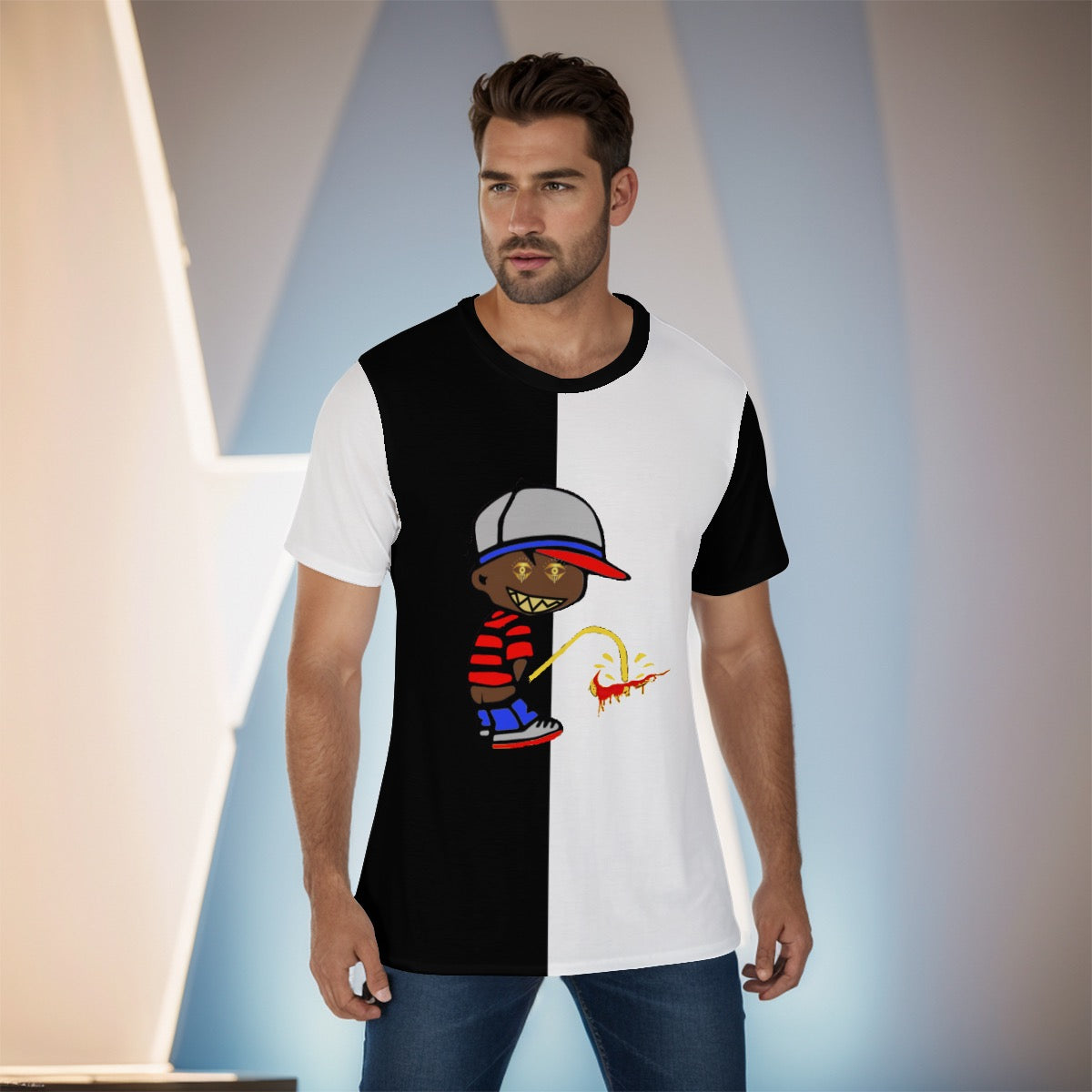 Black White Designer Outlaw Shirt