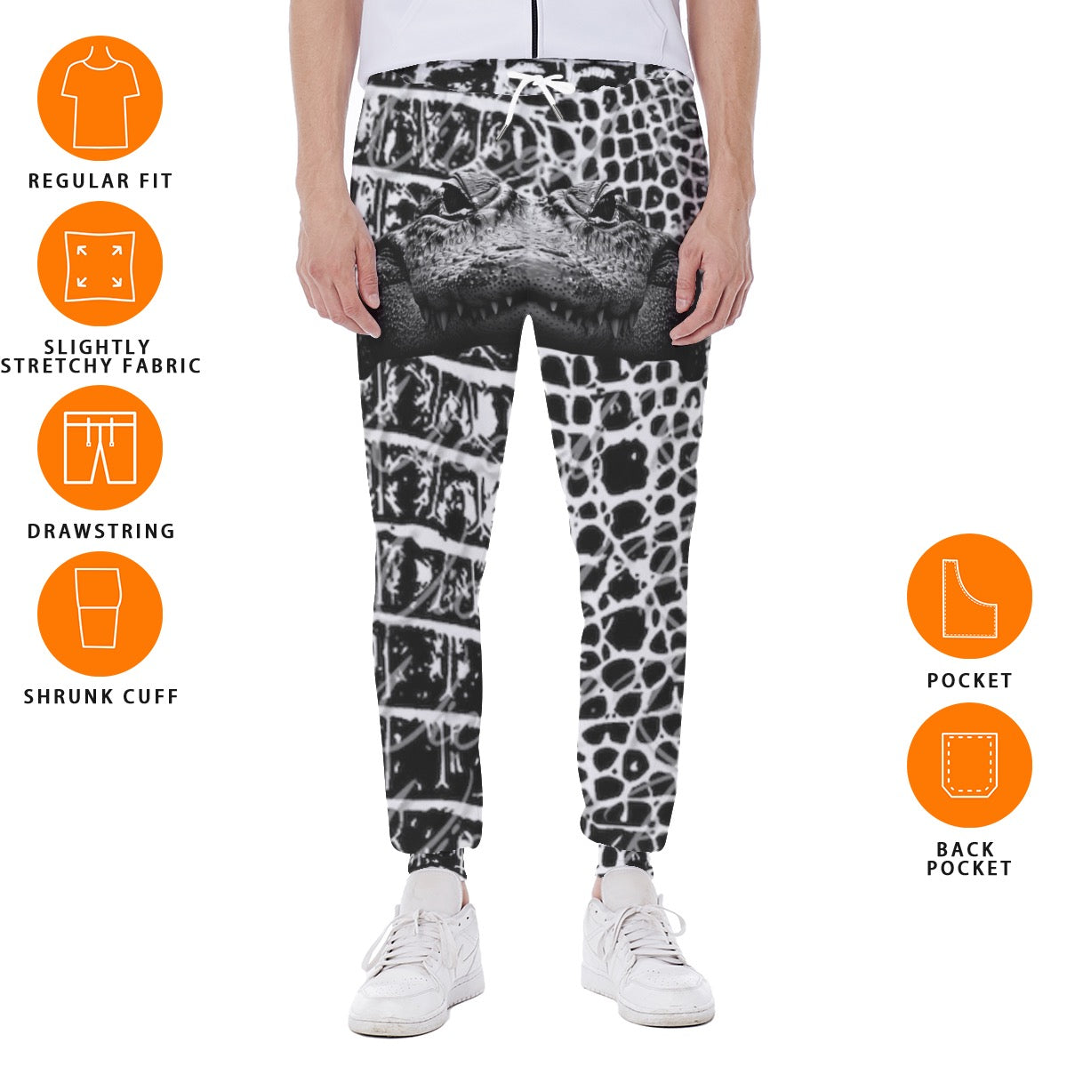 Black/Gray Gator Sweatpants